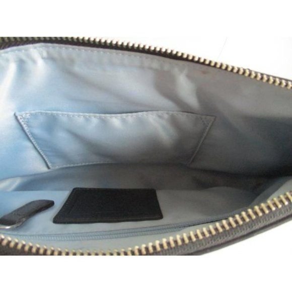 Coach Shiny Patent Stitched Logo Black Leather Baguette - Picture 4 of 9